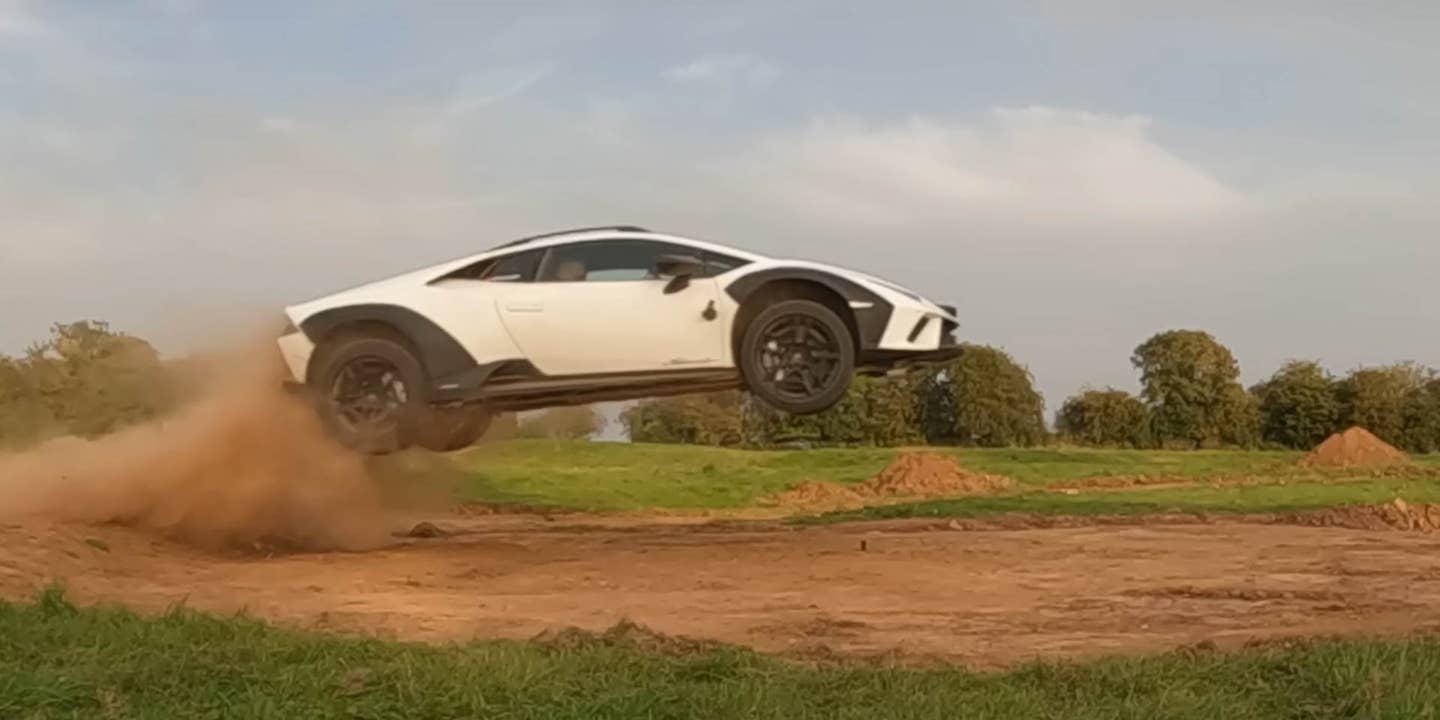 Watch This Lambo Huracan Sterrato Get Taken Off a Massively Sweet Jump